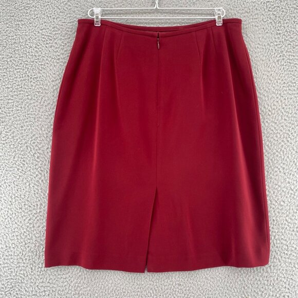 Kasper Skirt Womens 14 Petite Red Knee Length Straight Pencil Suit Office Work - Picture 3 of 9